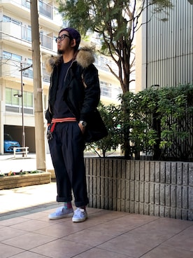 「GB SKINS（ジービースキンズ）のアイテム」を使った、n@oyaさん（メンズ・174cm）の冬コーディネート