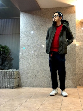 「nonnative（ノンネイティブ）のアイテム（ダウンジャケット/コート）」を使った、n@oyaさん（メンズ・174cm）の冬コーディネート