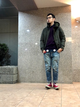 「nonnative（ノンネイティブ）のアイテム（ダウンジャケット/コート）」を使った、n@oyaさん（メンズ・174cm）の冬コーディネート