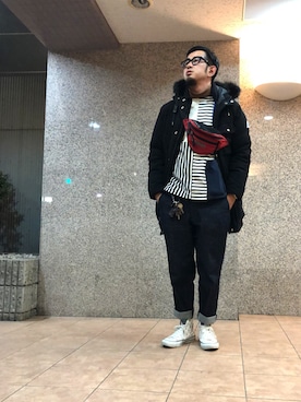 「Cape HEIGHTS（ケープハイツ）のアイテム（ダウンジャケット/コート）」を使った、n@oyaさん（メンズ・174cm）の冬コーディネート