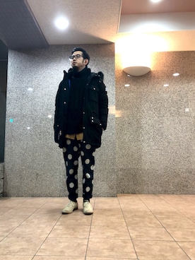 「Cape HEIGHTS（ケープハイツ）のアイテム（ダウンジャケット/コート）」を使った、n@oyaさん（メンズ・174cm）の冬コーディネート