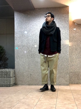 「FIDELITY（フィデリティ）のアイテム（ジャケット/アウター）」を使った、n@oyaさん（メンズ・174cm）の冬コーディネート