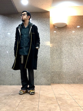 「nonnative（ノンネイティブ）のアイテム（スラックス）」を使った、n@oyaさん（メンズ・174cm）の冬コーディネート