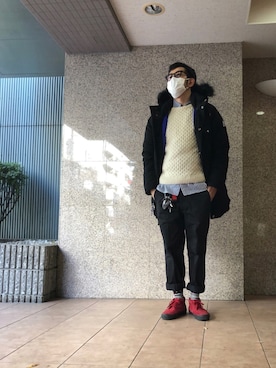 「Cape HEIGHTS（ケープハイツ）のアイテム（ダウンジャケット/コート）」を使った、n@oyaさん（メンズ・174cm）の冬コーディネート