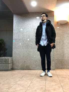 「417 EDIFICE（フォーワンセブンエディフィス）のアイテム（スラックス）」を使った、n@oyaさん（メンズ・174cm）の春コーディネート