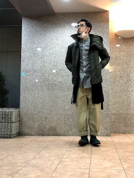 「nonnative（ノンネイティブ）のアイテム（ダウンジャケット/コート）」を使った、n@oyaさん（メンズ・174cm）の春コーディネート