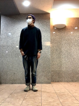 「LEE×NU（リーナノユニバース）のアイテム」を使った、n@oyaさん（メンズ・174cm）の春コーディネート