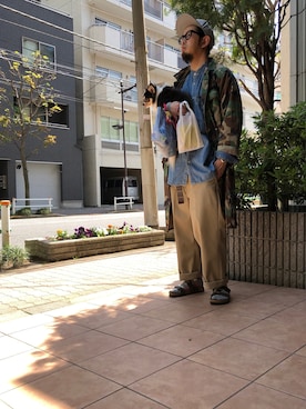 「ロールアップ」｜「アイテム（MA-1）」を使った、n@oyaさん（メンズ・174cm）の春コーディネート