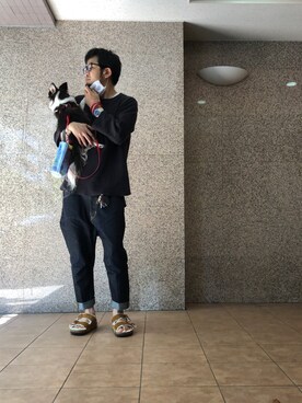 「LEE×NU（リーナノユニバース）のアイテム」を使った、n@oyaさん（メンズ・174cm）の春コーディネート