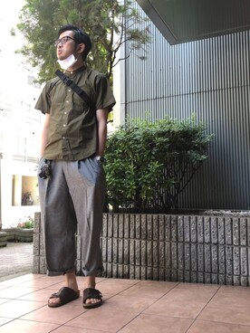 「417 EDIFICE（フォーワンセブンエディフィス）のアイテム（スラックス）」を使った、n@oyaさん（メンズ・174cm）の夏コーディネート