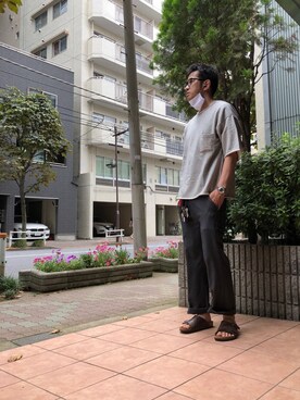 「nonnative（ノンネイティブ）のアイテム（スラックス）」を使った、n@oyaさん（メンズ・174cm）の夏コーディネート