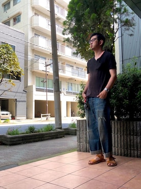 「ELATE（イレイト）のアイテム」を使った、n@oyaさん（メンズ・174cm）の夏コーディネート