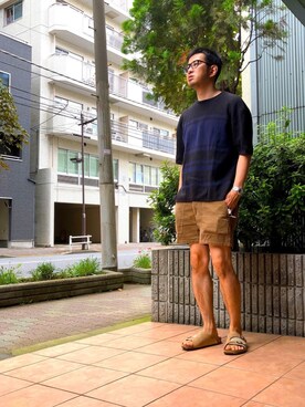 「MR.GENTLEMAN（ミスタージェントルマン）のアイテム（パンツ）」を使った、n@oyaさん（メンズ・174cm）の夏コーディネート