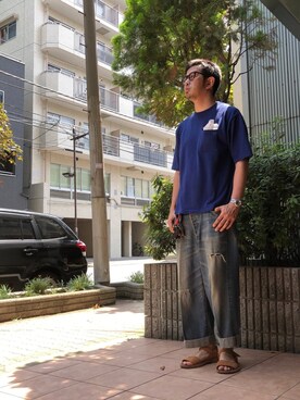 「ELATE（イレイト）のアイテム」を使った、n@oyaさん（メンズ・174cm）の夏コーディネート