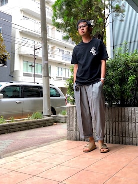 「417 EDIFICE（フォーワンセブンエディフィス）のアイテム（スラックス）」を使った、n@oyaさん（メンズ・174cm）の秋コーディネート