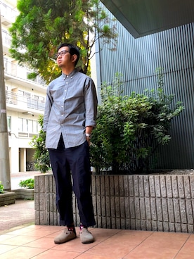 「BASISBROEK（バシスブルック）のアイテム（パンツ）」を使った、n@oyaさん（メンズ・174cm）の秋コーディネート