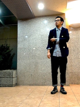 「LEE×NU（リーナノユニバース）のアイテム」を使った、n@oyaさん（メンズ・174cm）の秋コーディネート