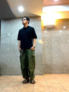 「lot holon（ロットホロン）のアイテム（Tシャツ/カットソー）」を使った、n@oyaさん（メンズ・174cm）の秋コーディネート