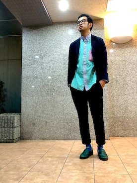 「417 EDIFICE（フォーワンセブンエディフィス）のアイテム（スラックス）」を使った、n@oyaさん（メンズ・174cm）の秋コーディネート