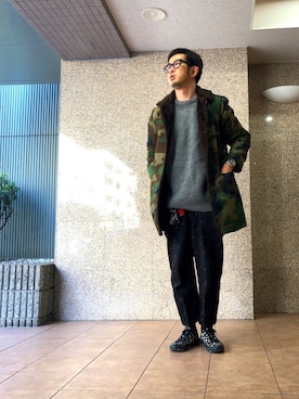 「Education from Youngmachines（エデュケーションフロムヤングマシーン）のアイテム」を使った、n@oyaさん（メンズ・174cm）の冬コーディネート