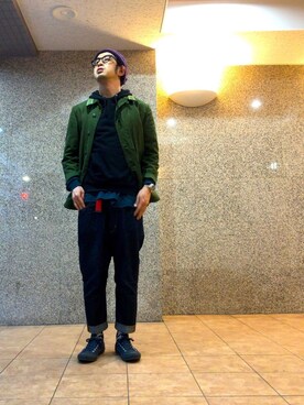 「LEE×NU（リーナノユニバース）のアイテム」を使った、n@oyaさん（メンズ・174cm）の冬コーディネート