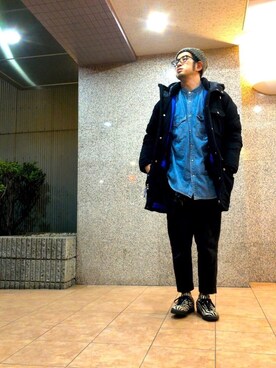 「Cape HEIGHTS（ケープハイツ）のアイテム（ダウンジャケット/コート）」を使った、n@oyaさん（メンズ・174cm）の冬コーディネート