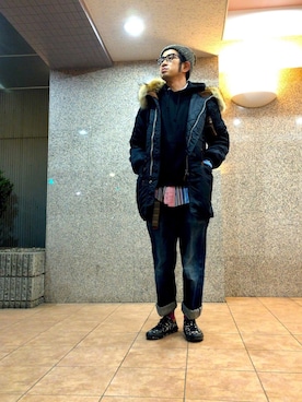 「GB SKINS（ジービースキンズ）のアイテム」を使った、n@oyaさん（メンズ・174cm）の冬コーディネート