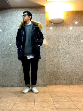 「GB SKINS（ジービースキンズ）のアイテム」を使った、n@oyaさん（メンズ・174cm）の冬コーディネート