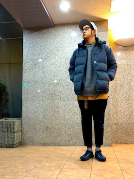 「Cape HEIGHTS（ケープハイツ）のアイテム（ダウンジャケット/コート）」を使った、n@oyaさん（メンズ・174cm）の冬コーディネート