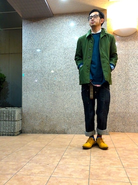 「ロールアップ」｜「アイテム（ミリタリージャケット）」を使った、n@oyaさん（メンズ・174cm）の春コーディネート