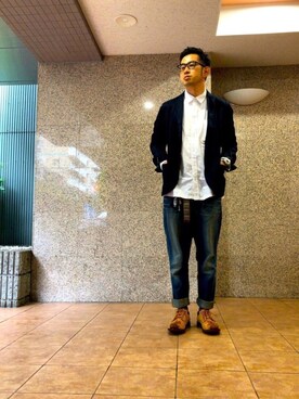 「LEE×NU（リーナノユニバース）のアイテム」を使った、n@oyaさん（メンズ・174cm）の春コーディネート