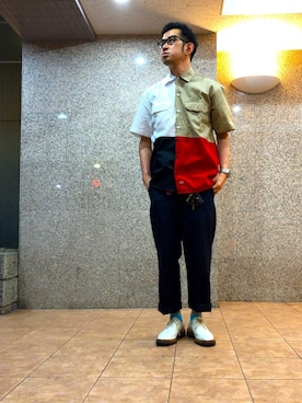 「Mr. BATHING APE（ミスターベイシングエイプ）のアイテム」を使った、n@oyaさん（メンズ・174cm）の夏コーディネート