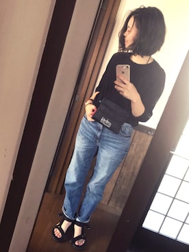 「スポサン」｜「アイテム（スリッポン）」を使った、みつばち あ-ゃ。さん（レディース・165cm）の夏コーディネート