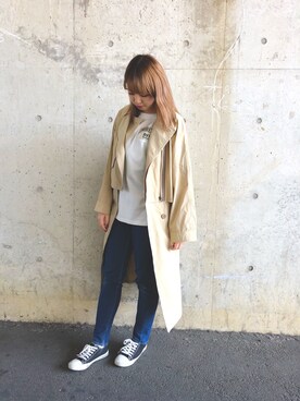 「AVIREX（アヴィレックス）のアイテム（トレンチコート）」を使った、ｍａｙｕｋｏさん（レディース・165cm）の春コーディネート