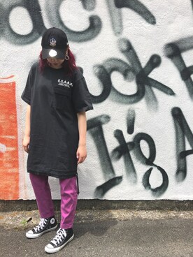 「AVIREX（アヴィレックス）のアイテム（チュニック）」を使った、ｍａｙｕｋｏさん（レディース・165cm）の夏コーディネート