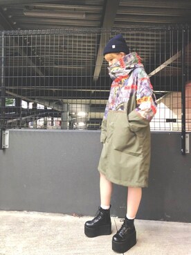 「AVIREX（アヴィレックス）のアイテム（モッズコート）」を使った、ｍａｙｕｋｏさん（レディース・165cm）の秋コーディネート