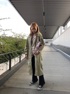 「AVIREX（アヴィレックス）のアイテム（トレンチコート）」を使った、ｍａｙｕｋｏさん（レディース・165cm）の春コーディネート