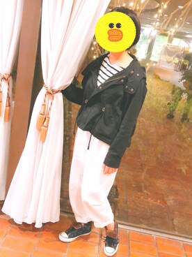 「earth（アース）のアイテム（ジャケット/アウター）」を使った、きなこ。さん（レディース・153cm）の春コーディネート