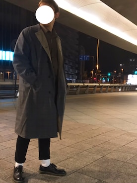 「URBAN RESEARCH Sonny Label（アーバンリサーチサニーレーベル）のアイテム（ステンカラーコート）」を使った、ころろさん（メンズ・177cm）の春コーディネート