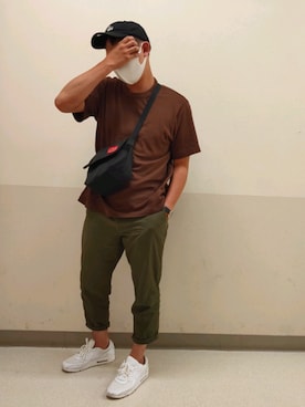 「GUコーデ」｜「アイテム（キャップ）」を使った、ころろさん（メンズ・177cm）の秋コーディネート