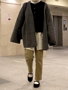 「SENSE OF PLACE by URBAN RESEAR」｜「アイテム（その他アウター）」を使った、ひなさん（レディース・159cm）の冬コーディネート