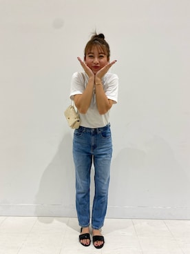 「アイテム（サンダル）」を使った、yoonさん（レディース・155cm）の冬コーディネート