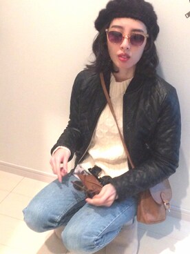 「stradivarius（ストラディバリウス）のアイテム（ブルゾン）」を使った、Akariさん（レディース・164cm）の春コーディネート