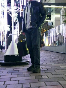 「Abercrombie&Fitch（アバークロンビーアンドフィッチ）のアイテム（パーカー）」を使った、しゅんマルさん（メンズ・172cm）の冬コーディネート