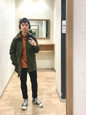「coen（コーエン）のアイテム（その他アウター）」を使った、tazzzさん（メンズ・163cm）の秋コーディネート
