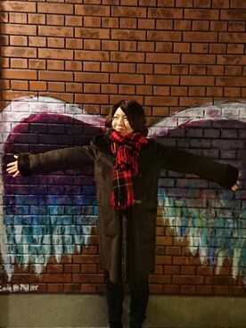 「NANO universe（ナノユニバース）のアイテム（ダッフルコート）」を使った、なつみんさん（レディース・157cm）の冬コーディネート