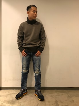 「OURET（オーレット）のアイテム（スウェット）」を使った、kantaさん（メンズ・165cm）の秋コーディネート