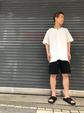 「ATTACHMENT（アタッチメント）のアイテム（トップス）」を使った、kantaさん（メンズ・165cm）の夏コーディネート