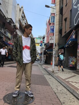 「BLUEY（ブルーイ）のアイテム」を使った、kantaさん（メンズ・165cm）の夏コーディネート