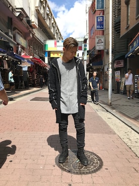 「THOM KROM（トムクロム）のアイテム（パンツ）」を使った、kantaさん（メンズ・165cm）の秋コーディネート